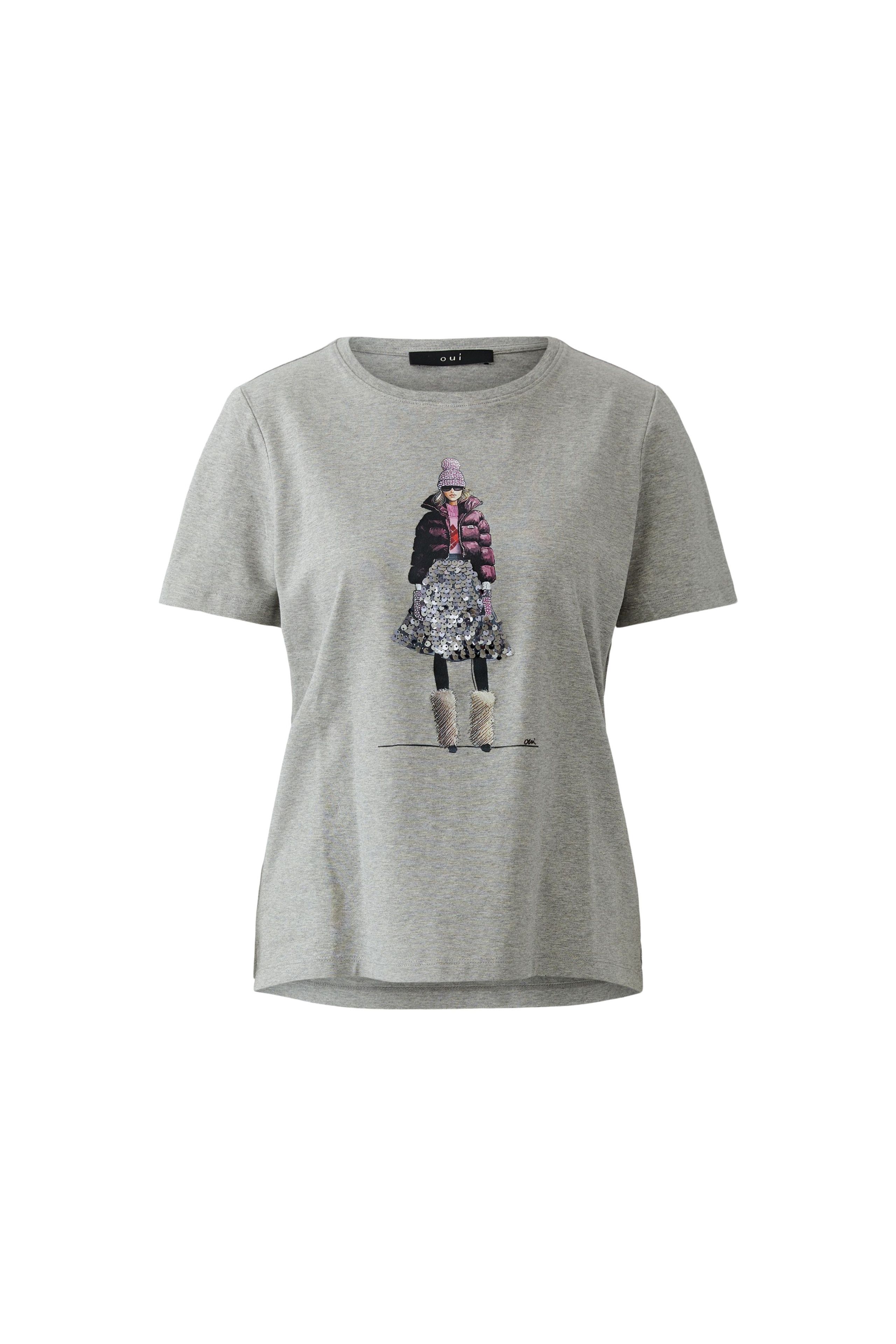 T-shirt à imprimé mode et détails scintillants OUI