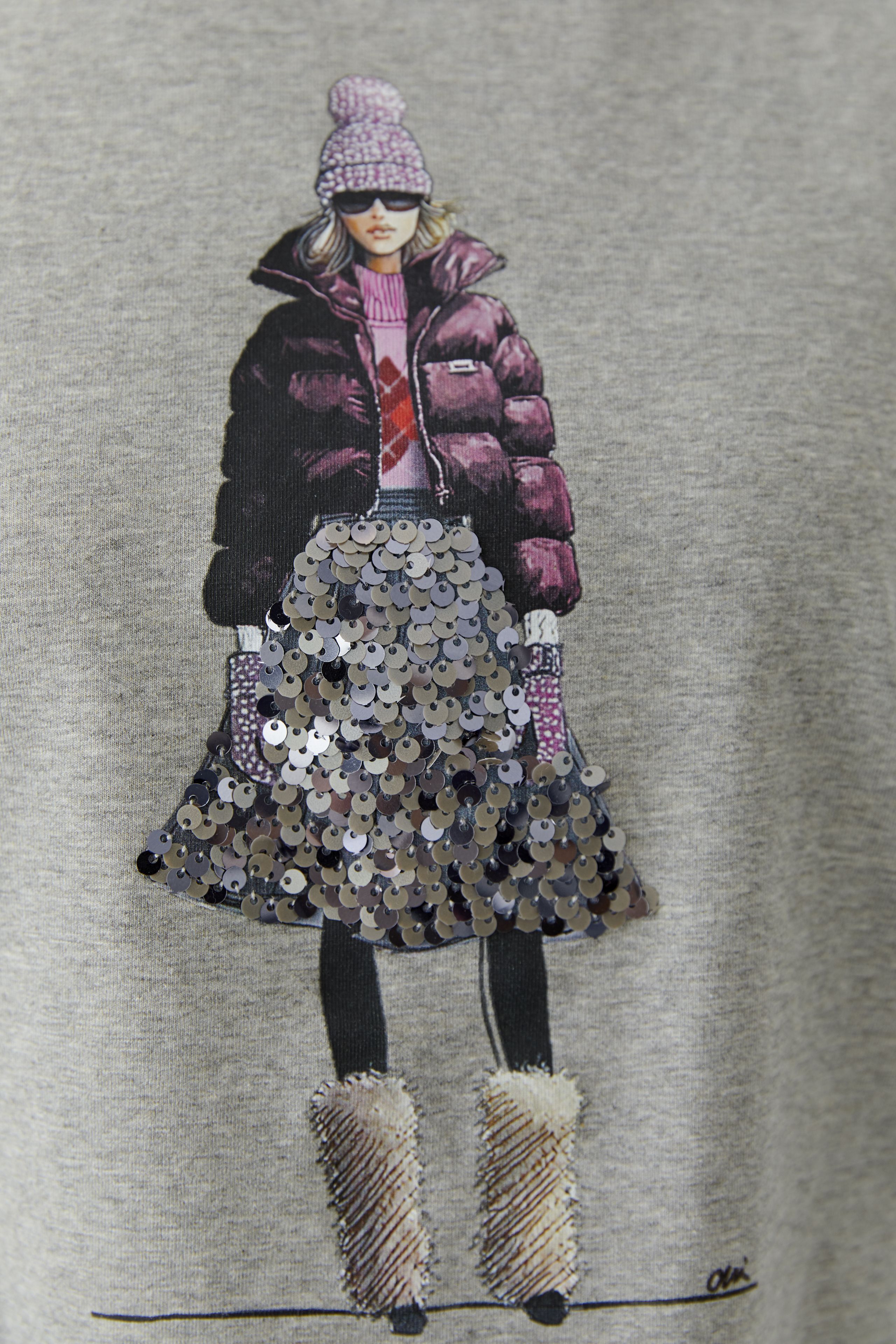 T-shirt à imprimé mode et détails scintillants OUI