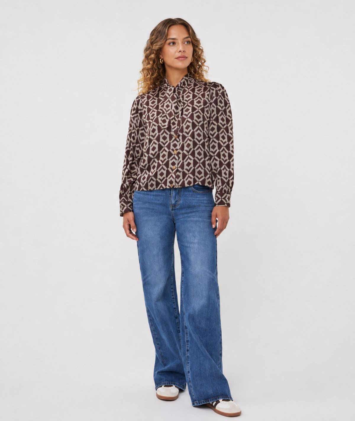 Blouse à nœud imprimée Esqualo
