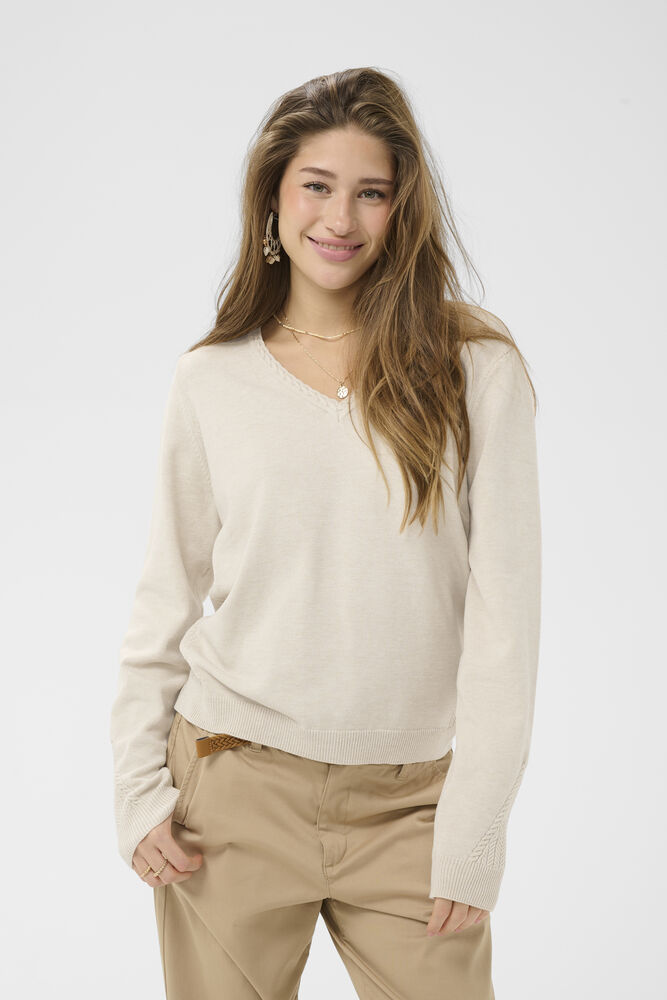 Pull en maille tricotée CRDela Cream 