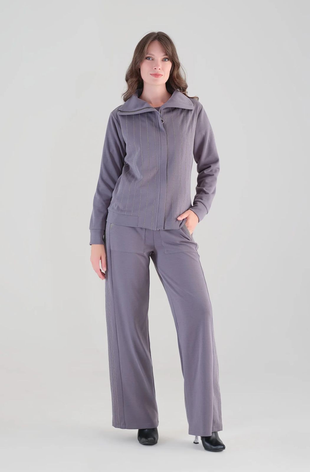 Veste zippée à détails de strass Tricotto