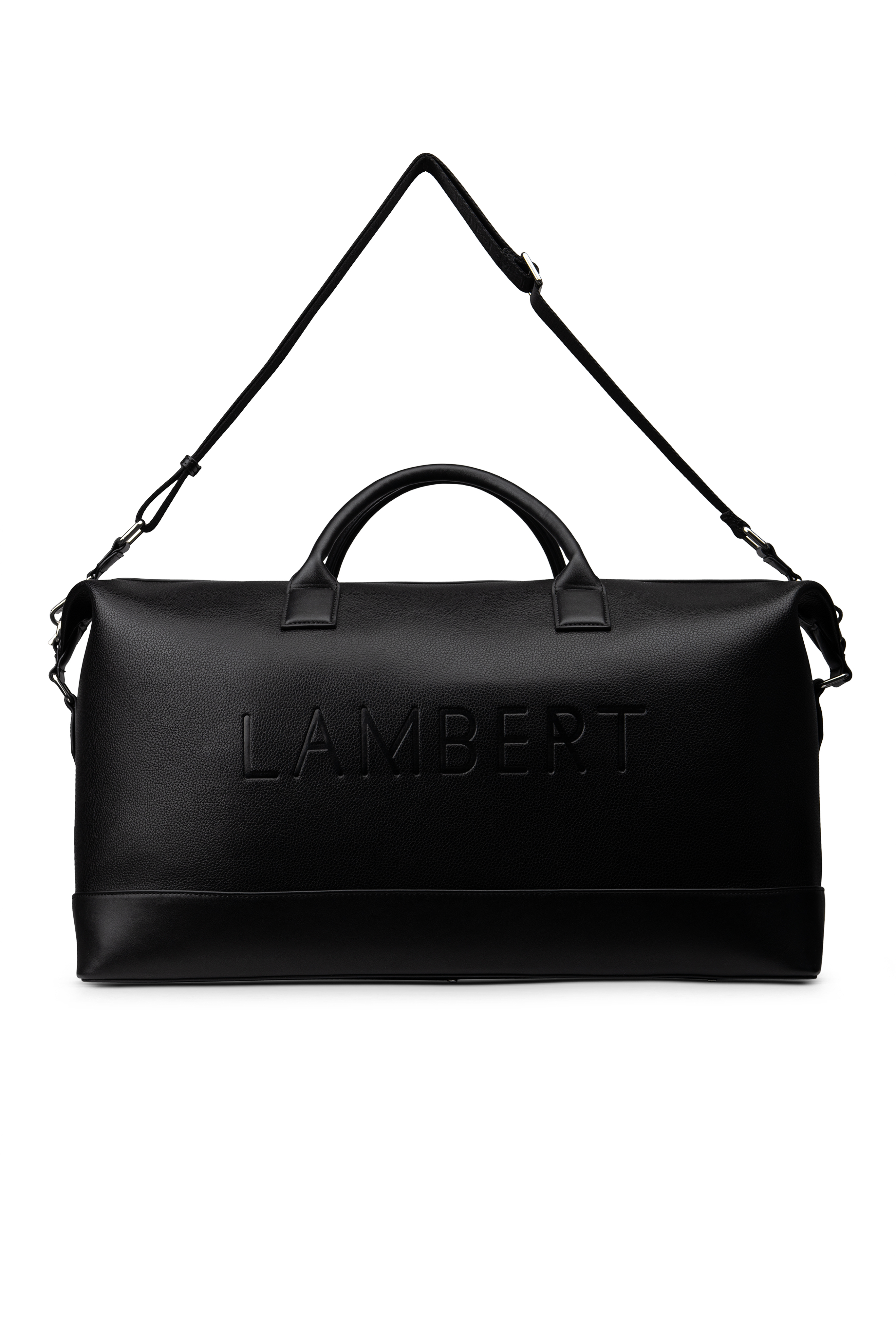 Le June - Sac de voyage fourre-tout en cuir vegan noir Lambert