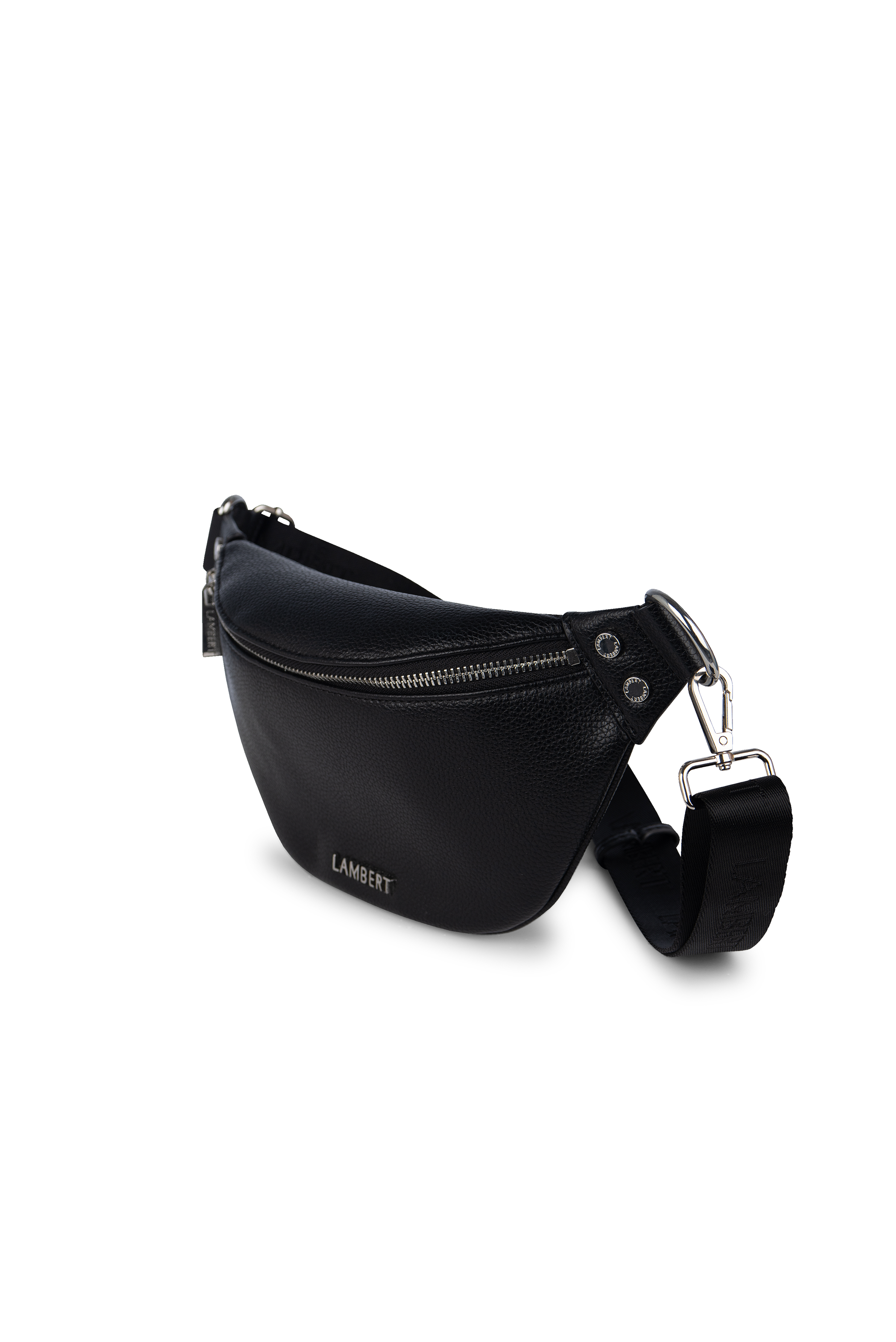 Le Sarah - Sac banane en cuir vegan noir Lambert