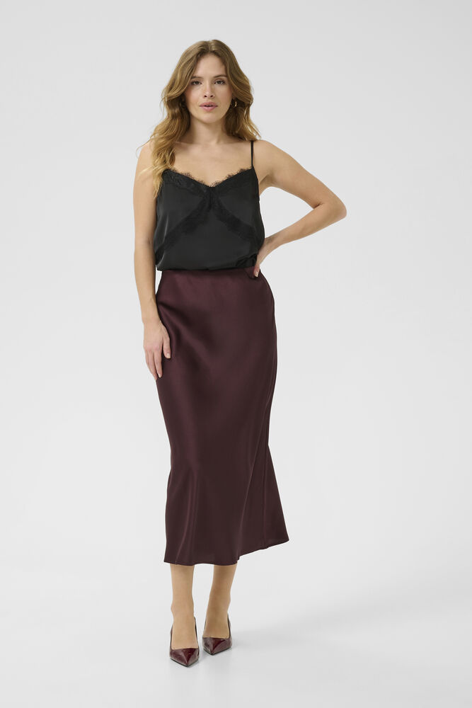 Jupe en satin texturé KAlotte Kaffe