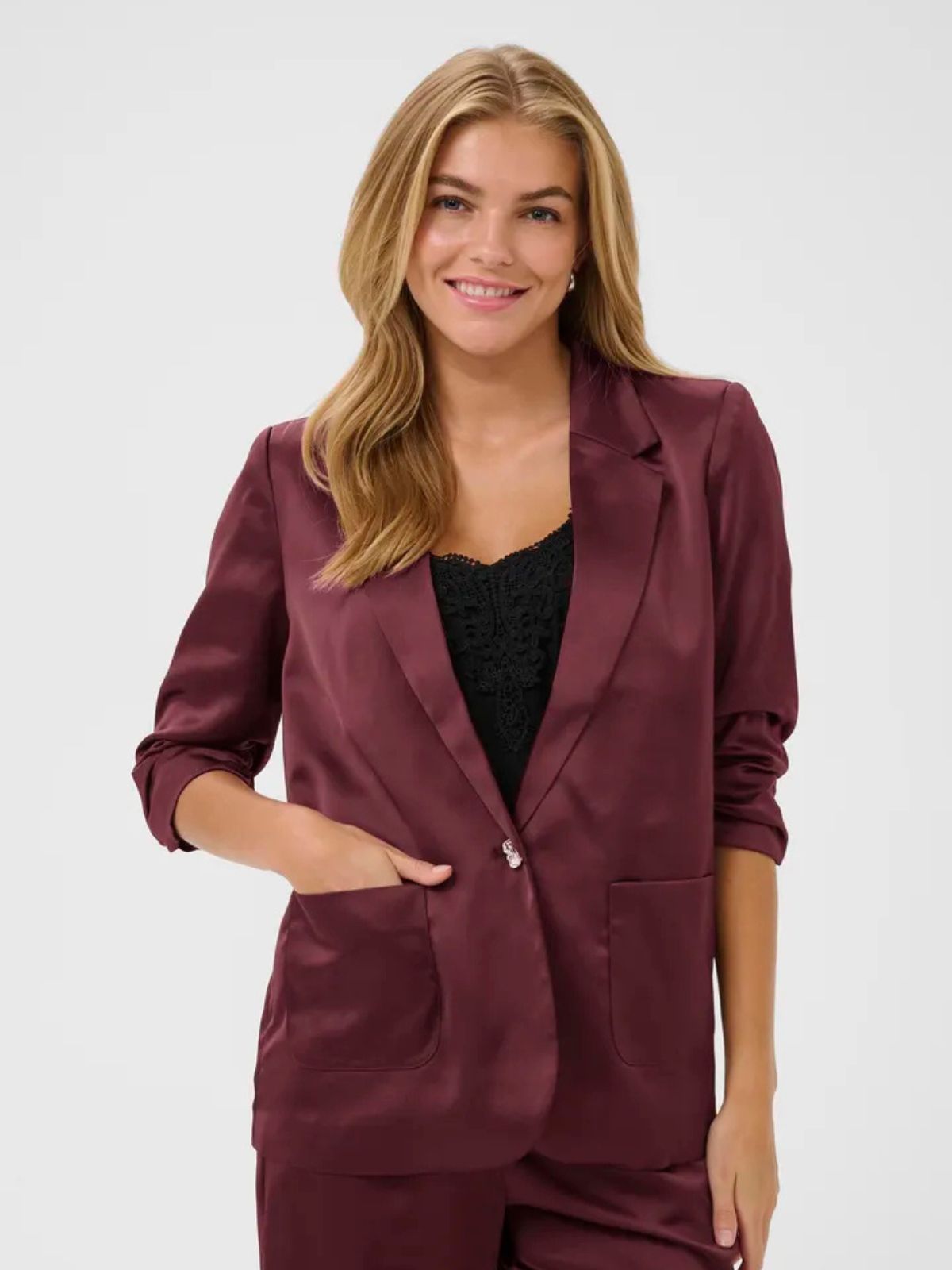 Blazer en satin CRCocamia Cream 