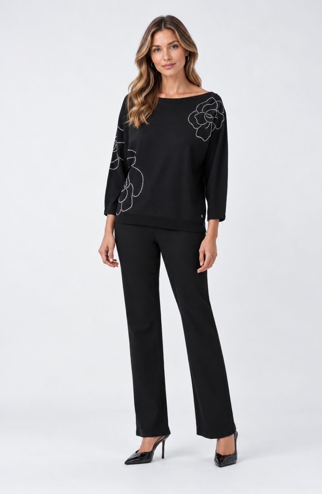 Pull à fleurs scintillantes Joseph Ribkoff