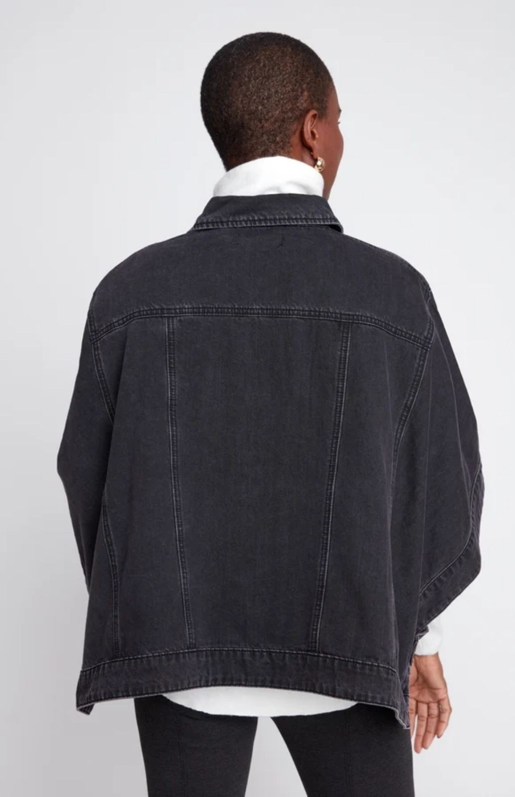 Veste poncho en denim délavé Renuar