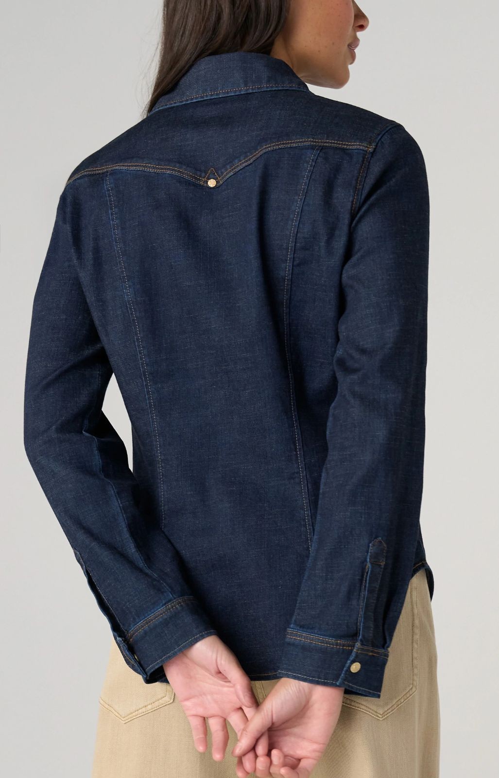 Chemise western ajustée en jean Liverpool