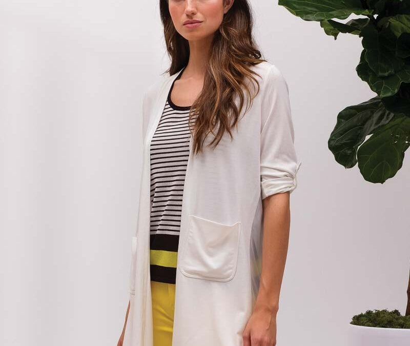 Cardigan Long à Manches Courtes Alison Sheri A37016 