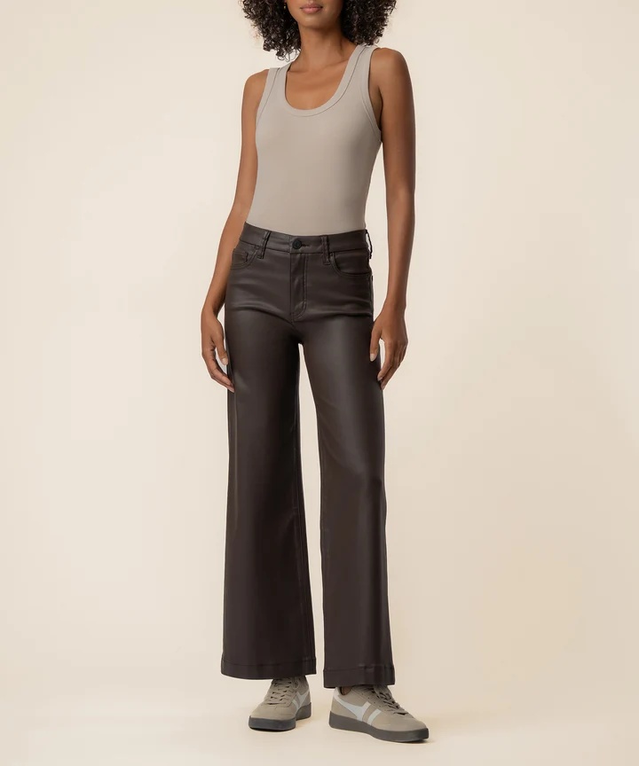 Jean Meg taille haute à jambe large avec fini enduit Kut