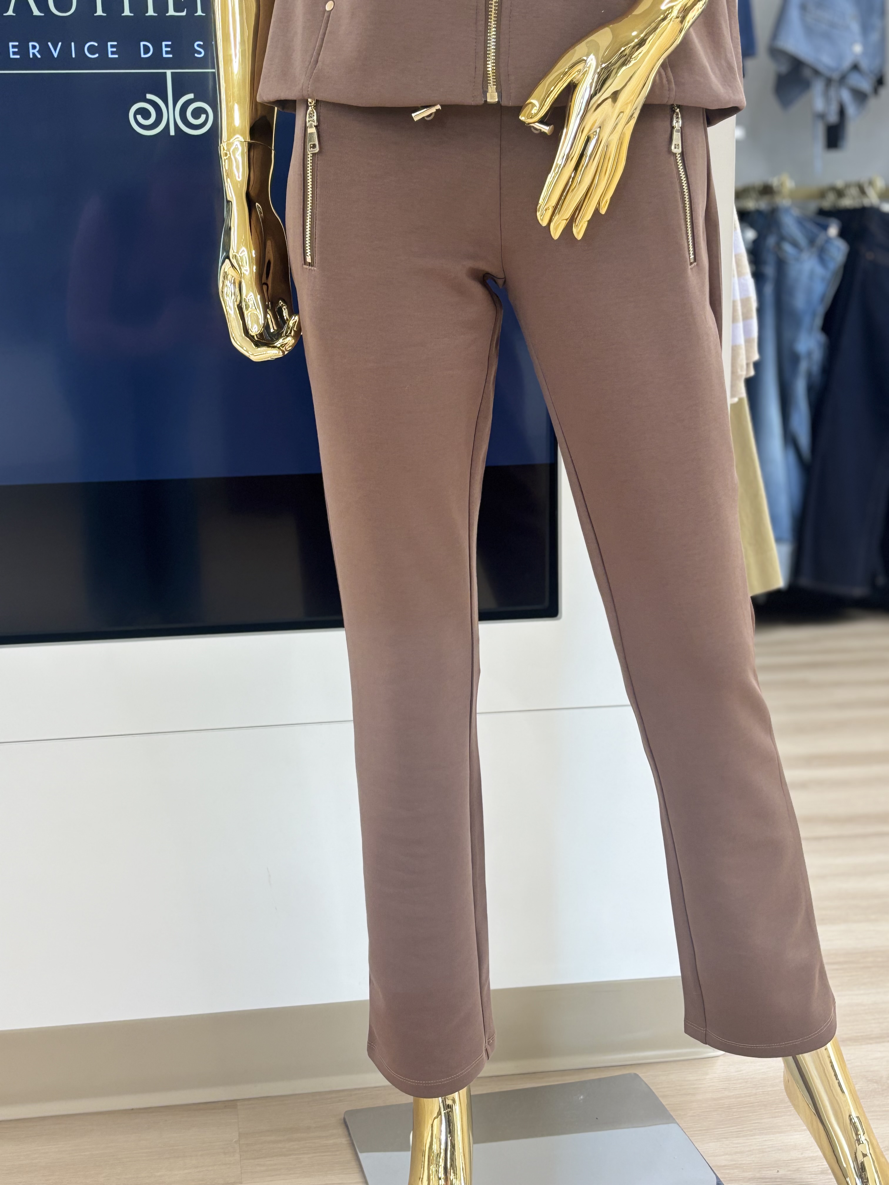 Pantalon droit à poches zippées Orly