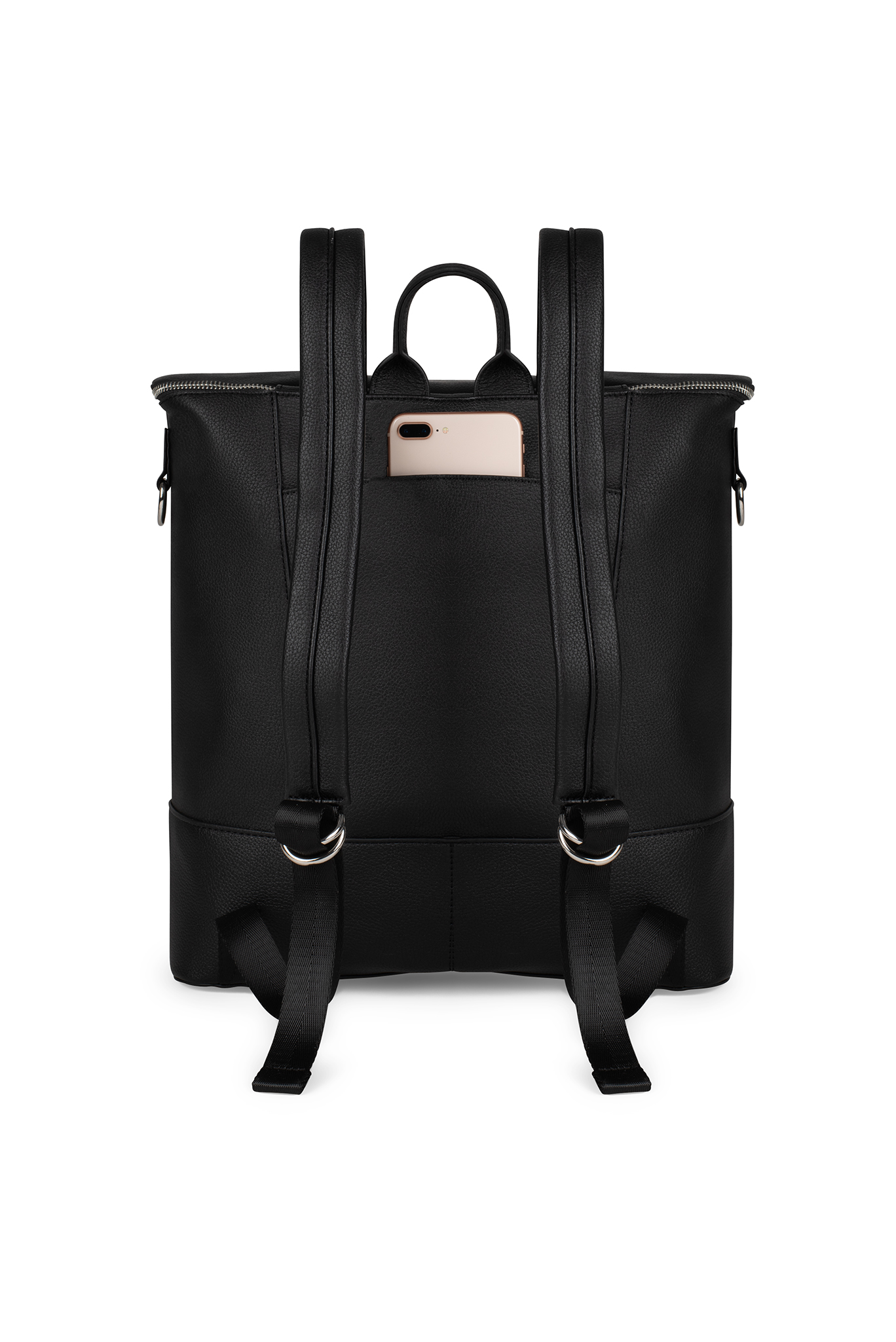 Sac à Couches en Cuir Vegan Unisexe Noir Lambert Le Mia