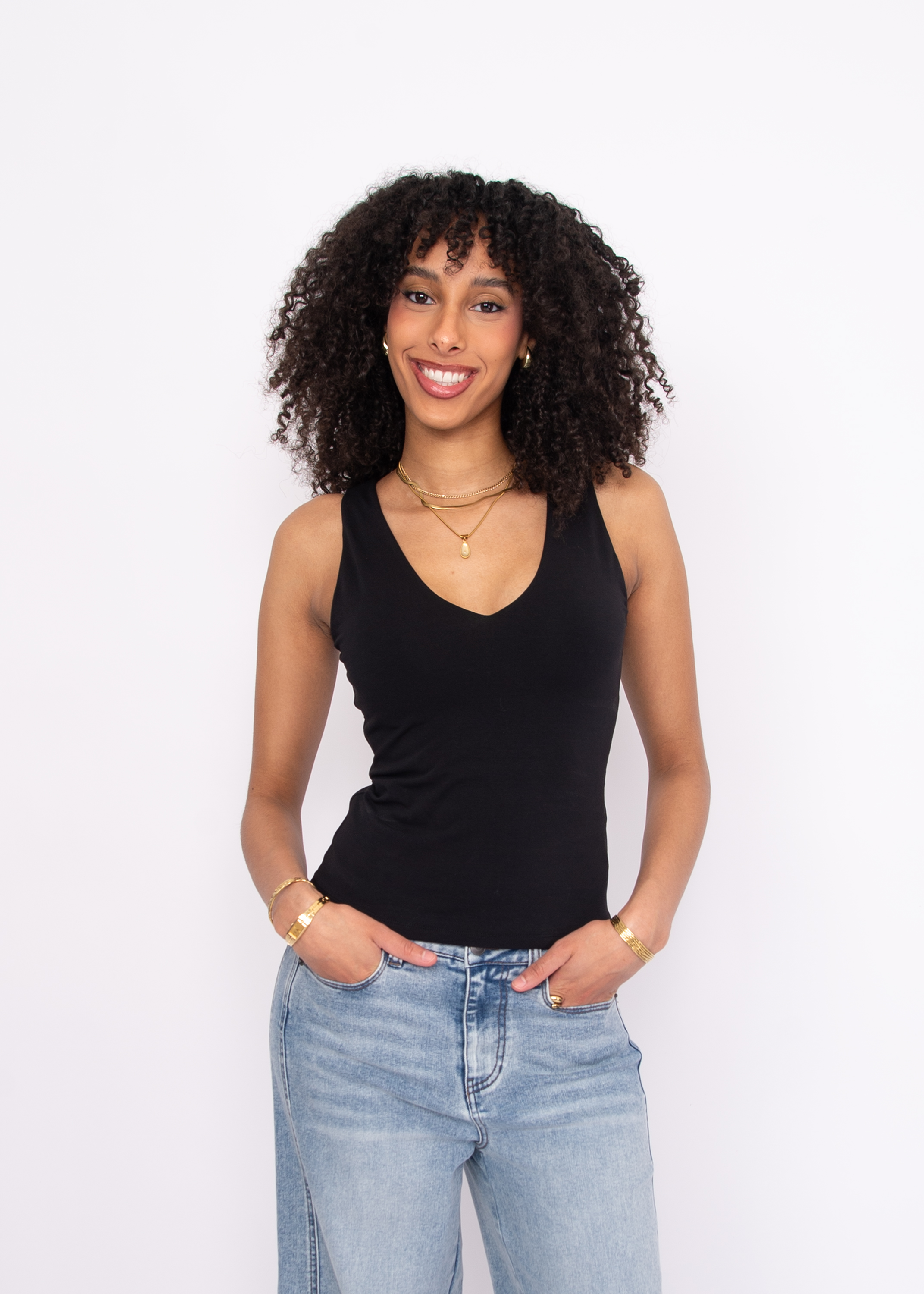 Débardeur en coton Valentina Core à encolure en V Second Skin 