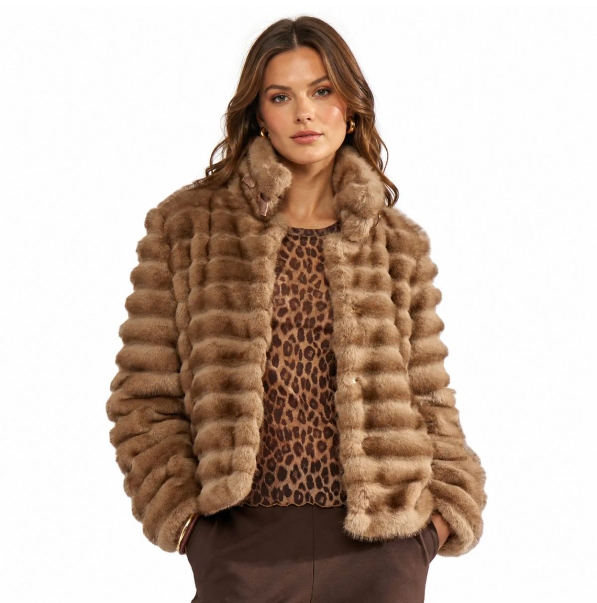 Manteau Nuvita en fausse fourrure texturée Nümph