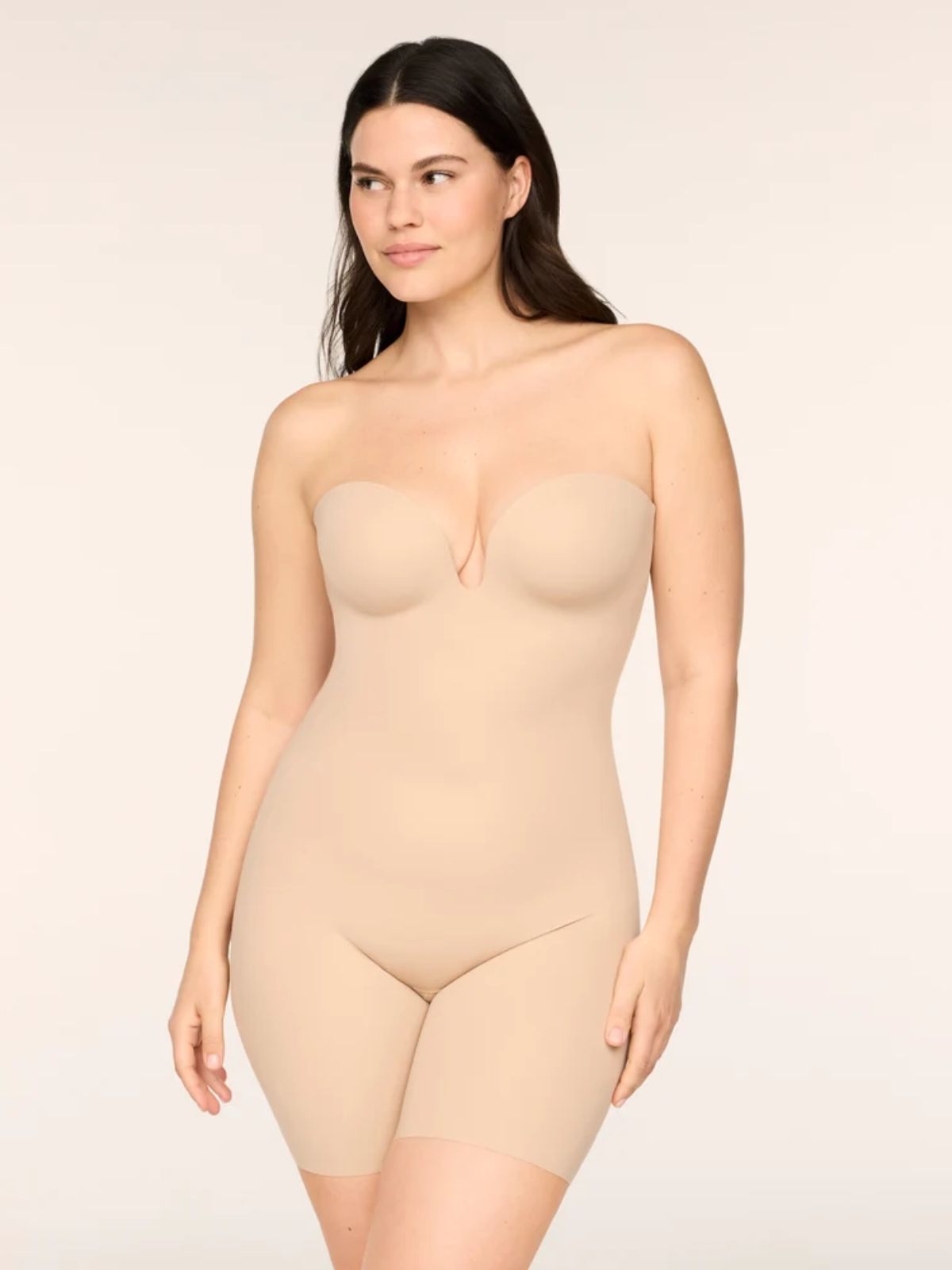 Justaucorps gainant sans bretelles mi-cuisse SPANX
