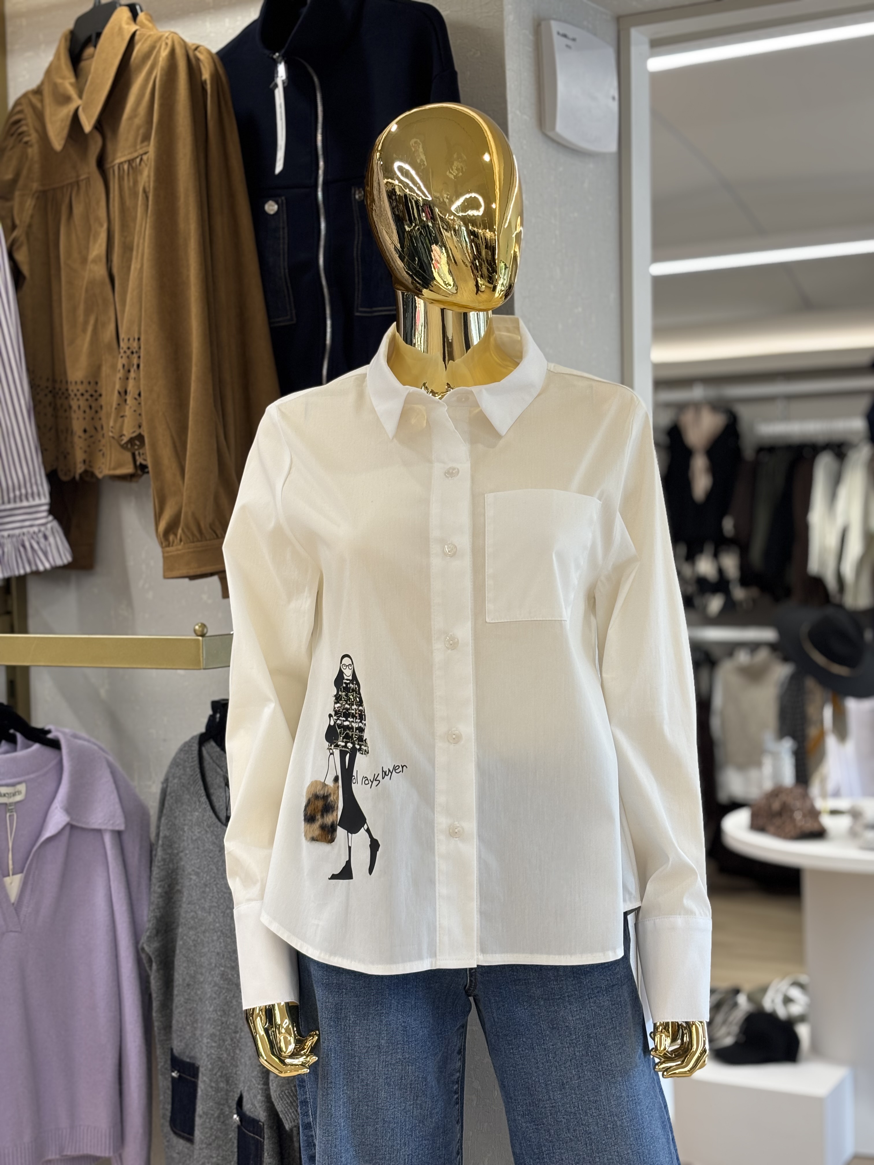 Chemise à motif de petite dame avec sac à main Valzère