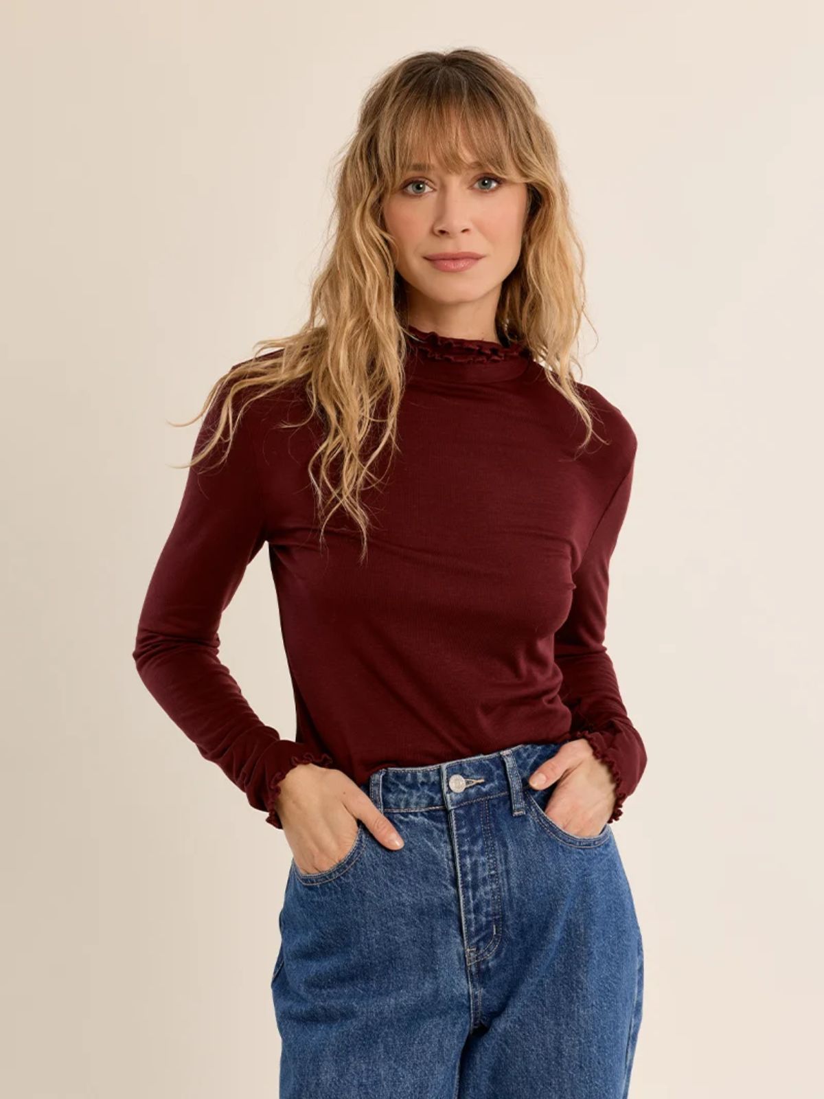 Haut ajusté à col festonné Molly Bracken