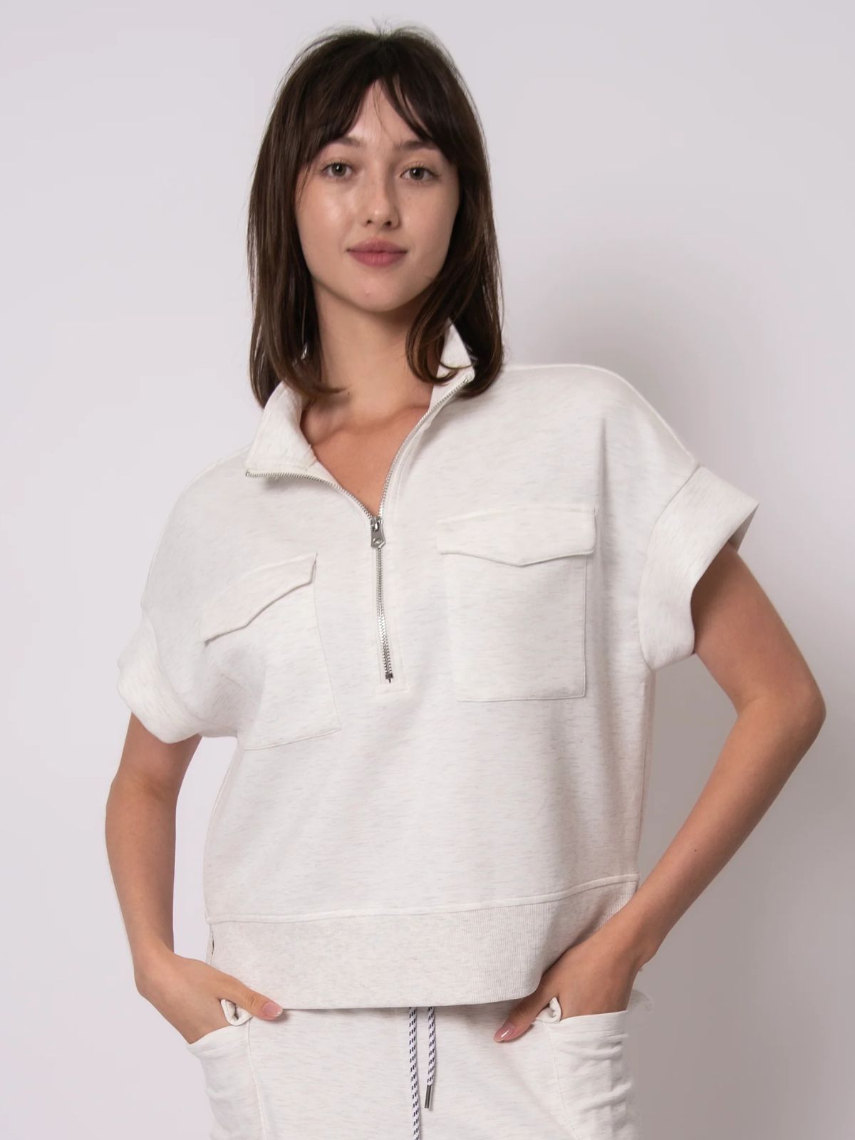 Haut en maille douce Signature à demi-zip Dua Second Skin 