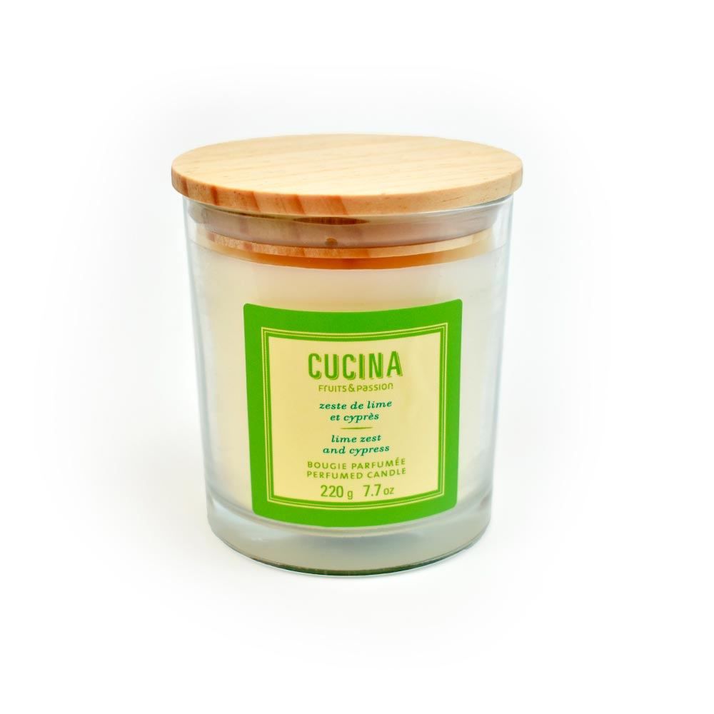 Bougie Parfumée Cucina Zeste de Lime et Cyprès 220g