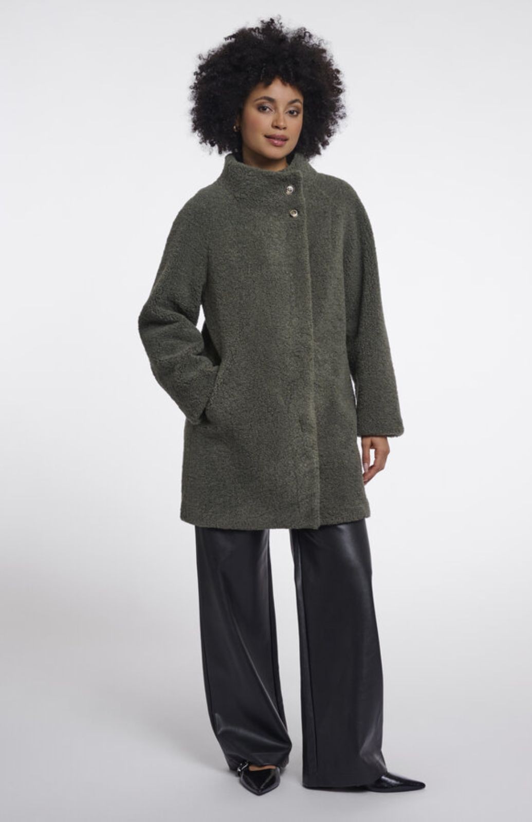 Manteau Zoe texturé à col montant Rino & Pelle