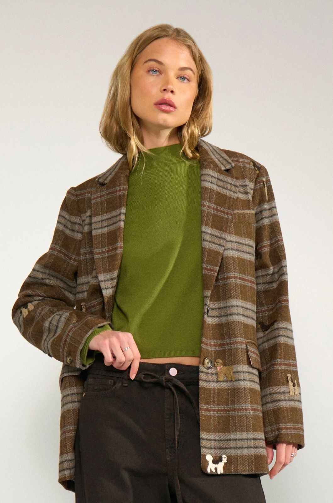 Veston oversize Nuezma avec chiens brodés Nümph