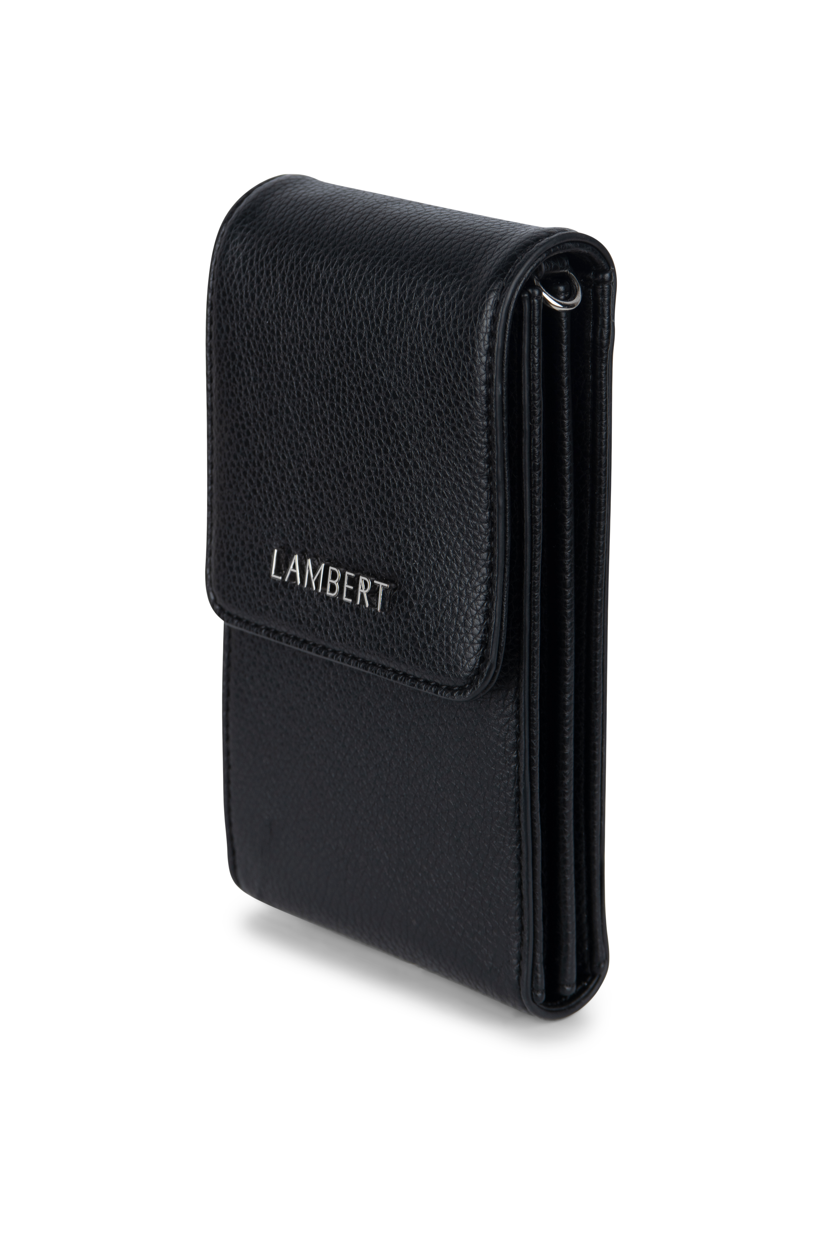 Étui de Téléphone à Bandoulière en Cuir Vegan Noir Lambert Le Alexa