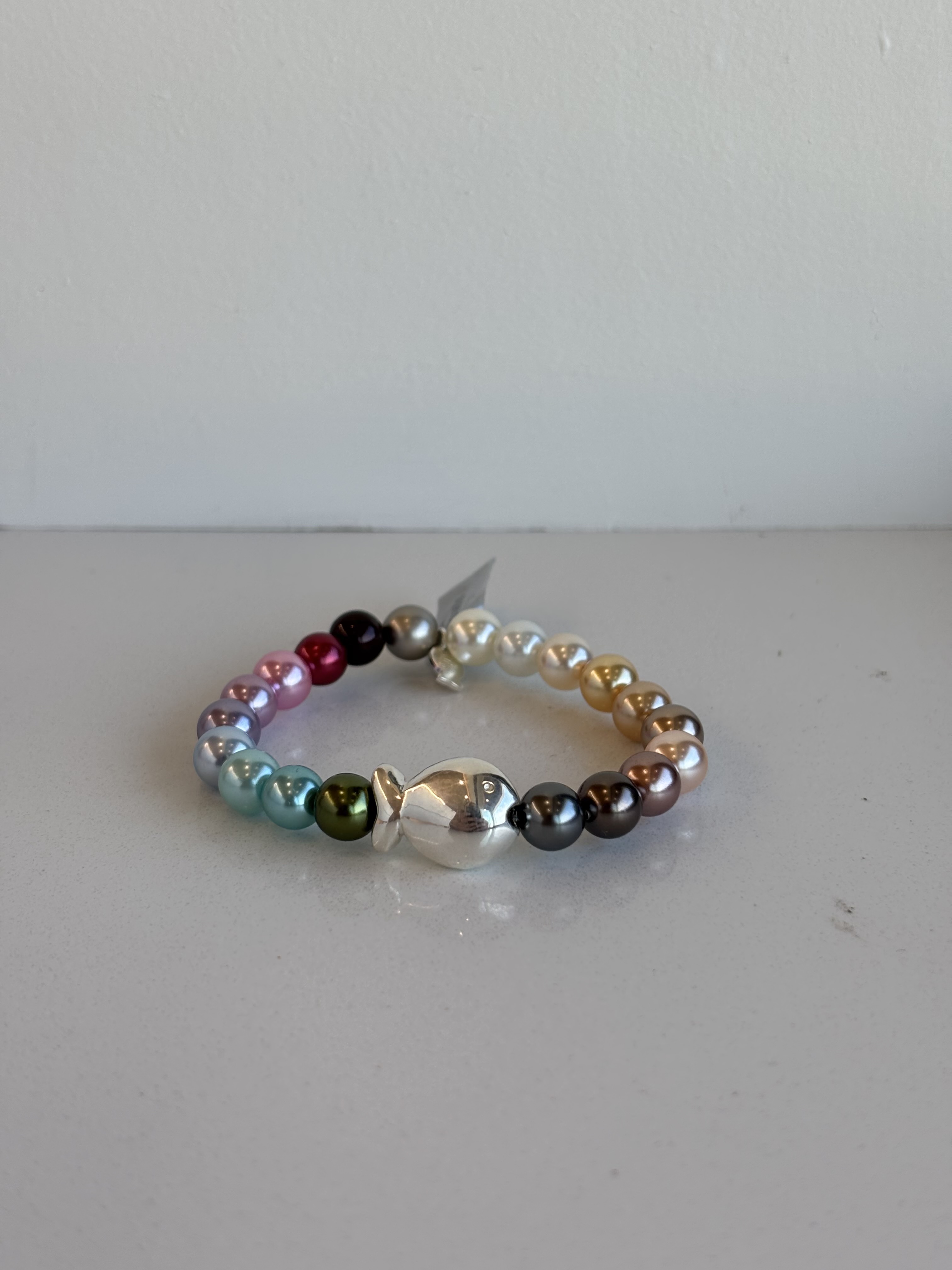 Bracelet poisson et perles 8MM Clio Blue