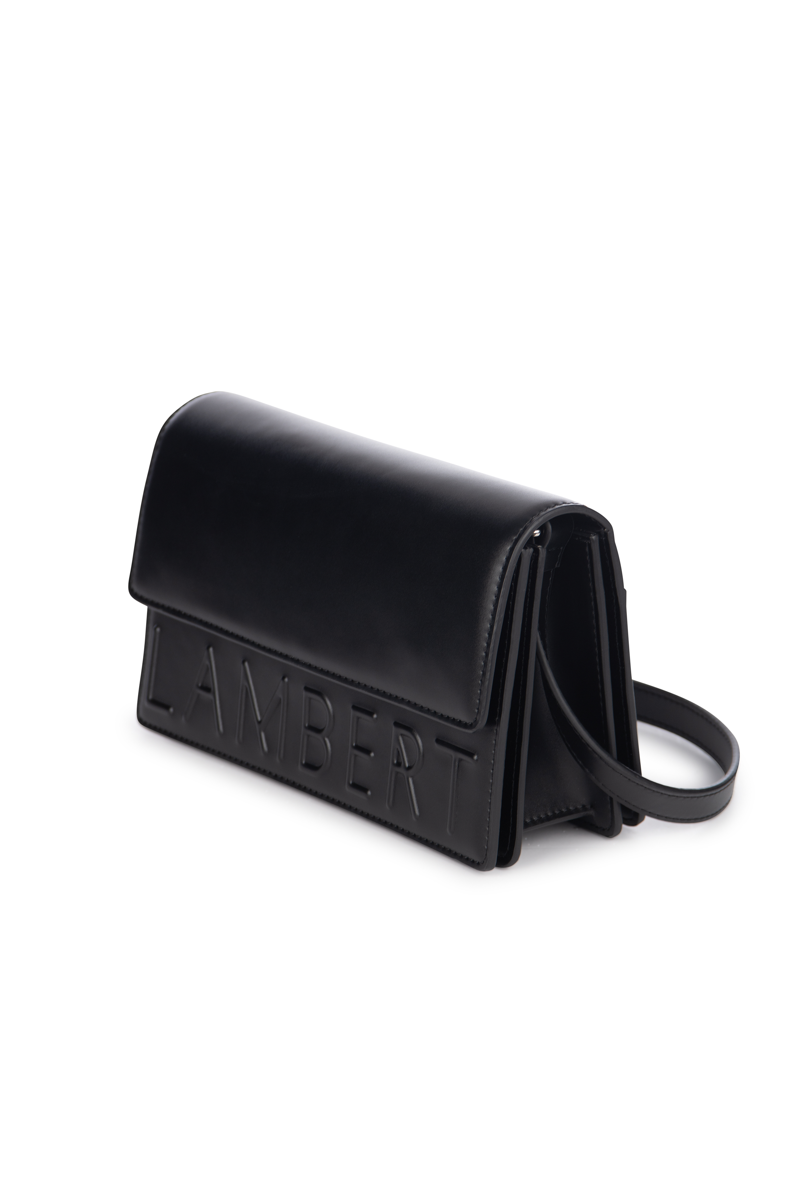 Sac à Main Cuir Vegan Deboss Logo Black Smooth Lambert Le Diana