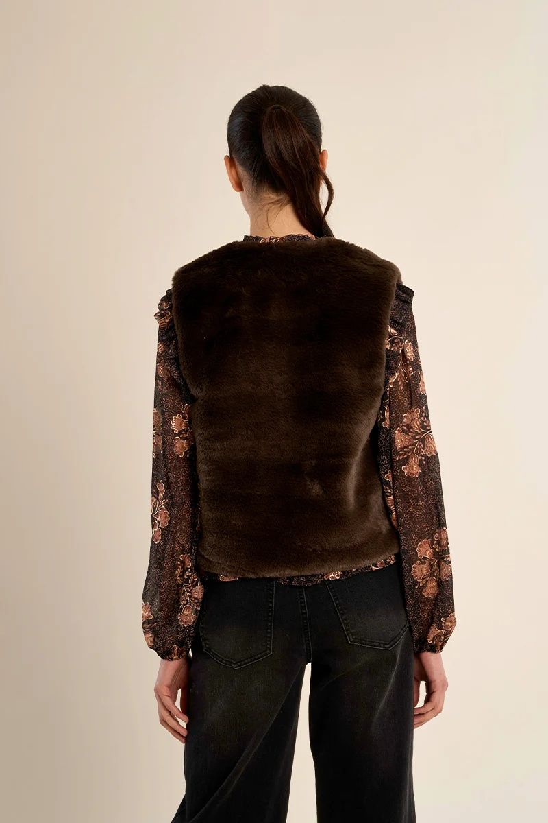Veste courte sans manches en fausse fourrure Molly Bracken
