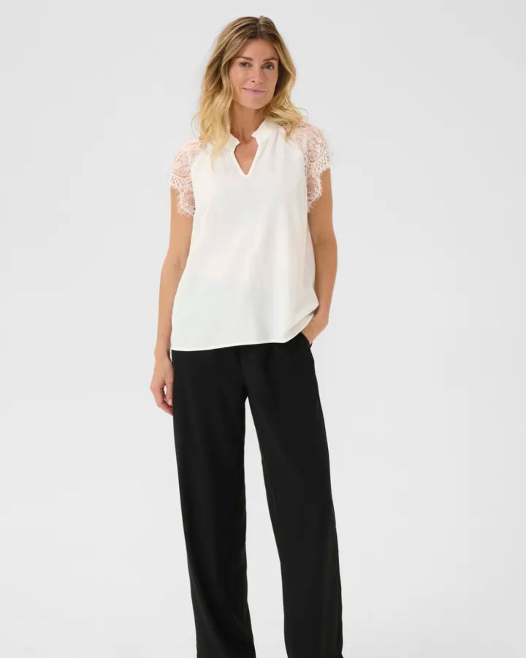 Blouse manche court CRNola Cream 10611693