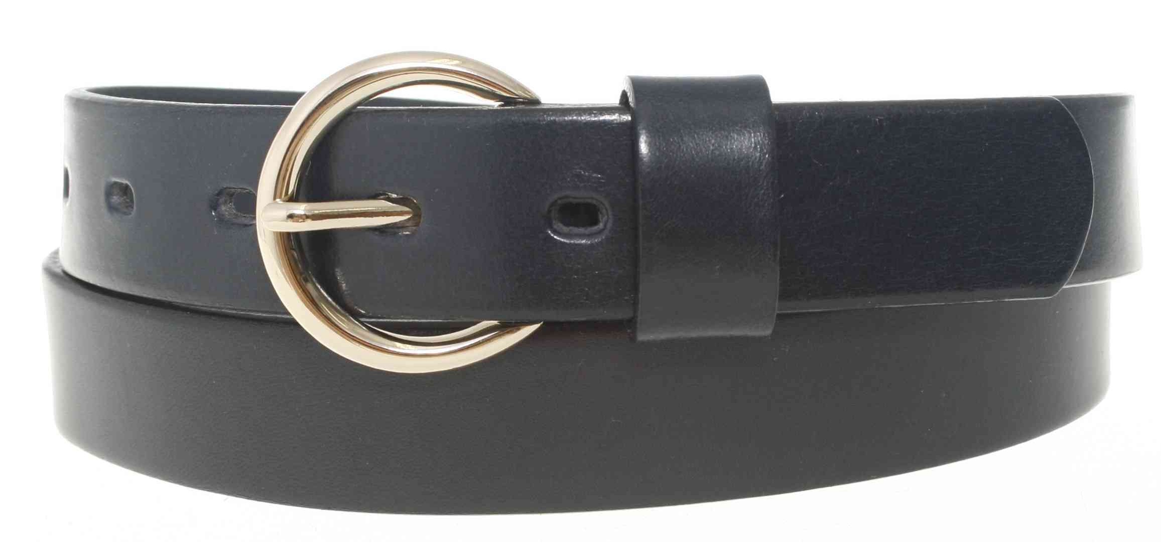 Ceinture en cuir véritable avec boucle anneau Medike Landes