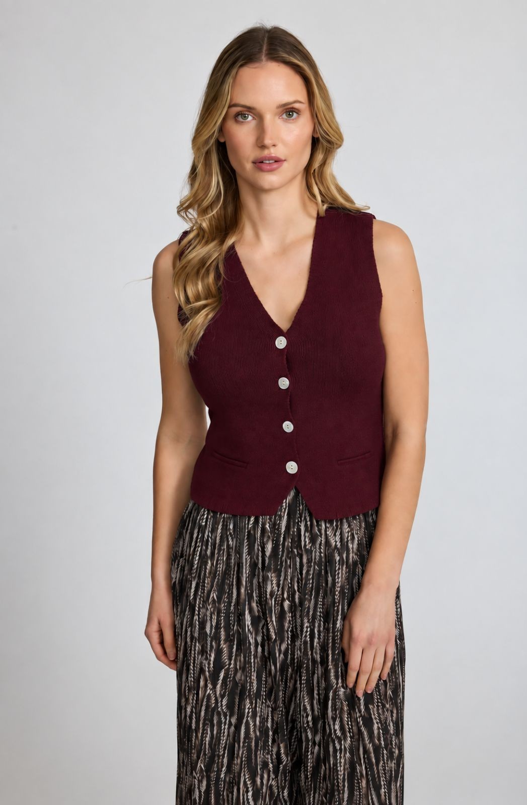 Veste en maille fine boutonnée Pistache