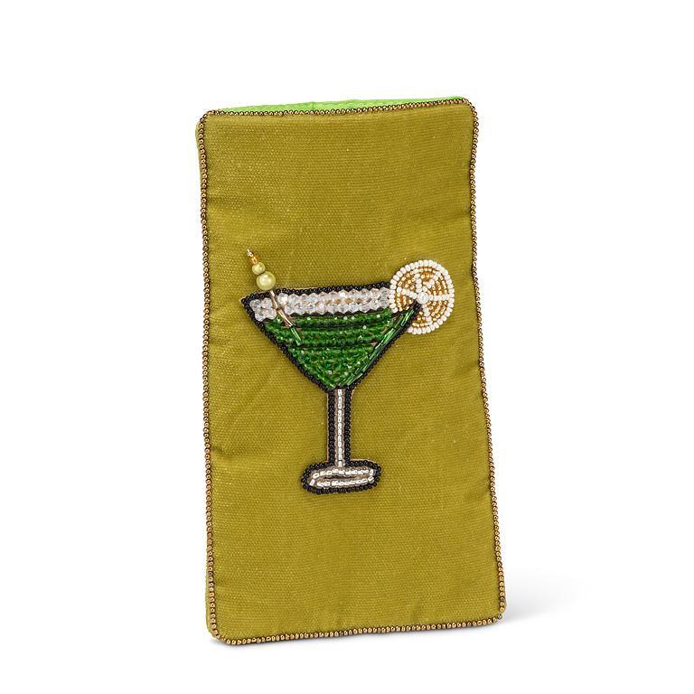 Étui à lunettes en velours avec martini