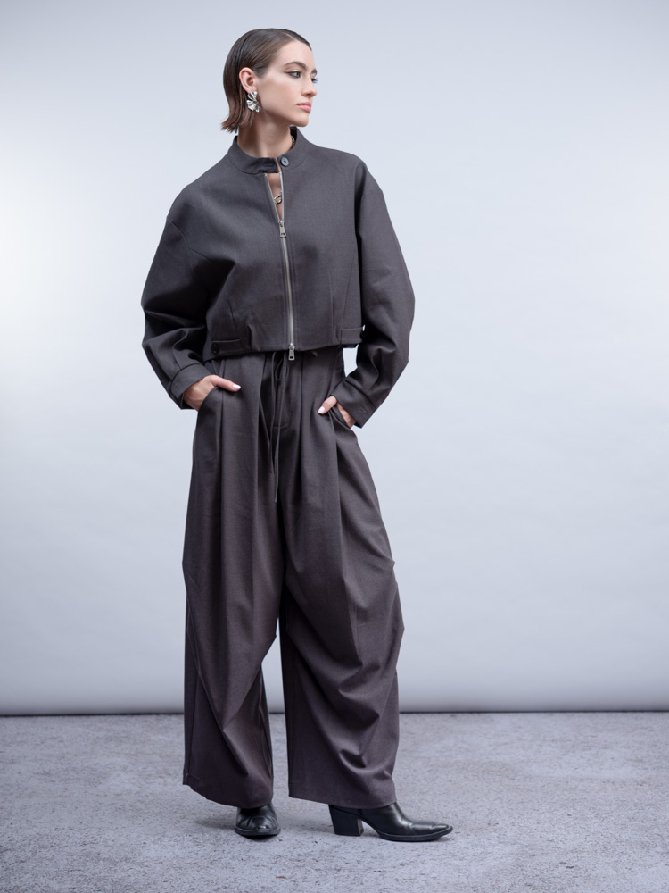 Veste courte zippée à col montant Haako