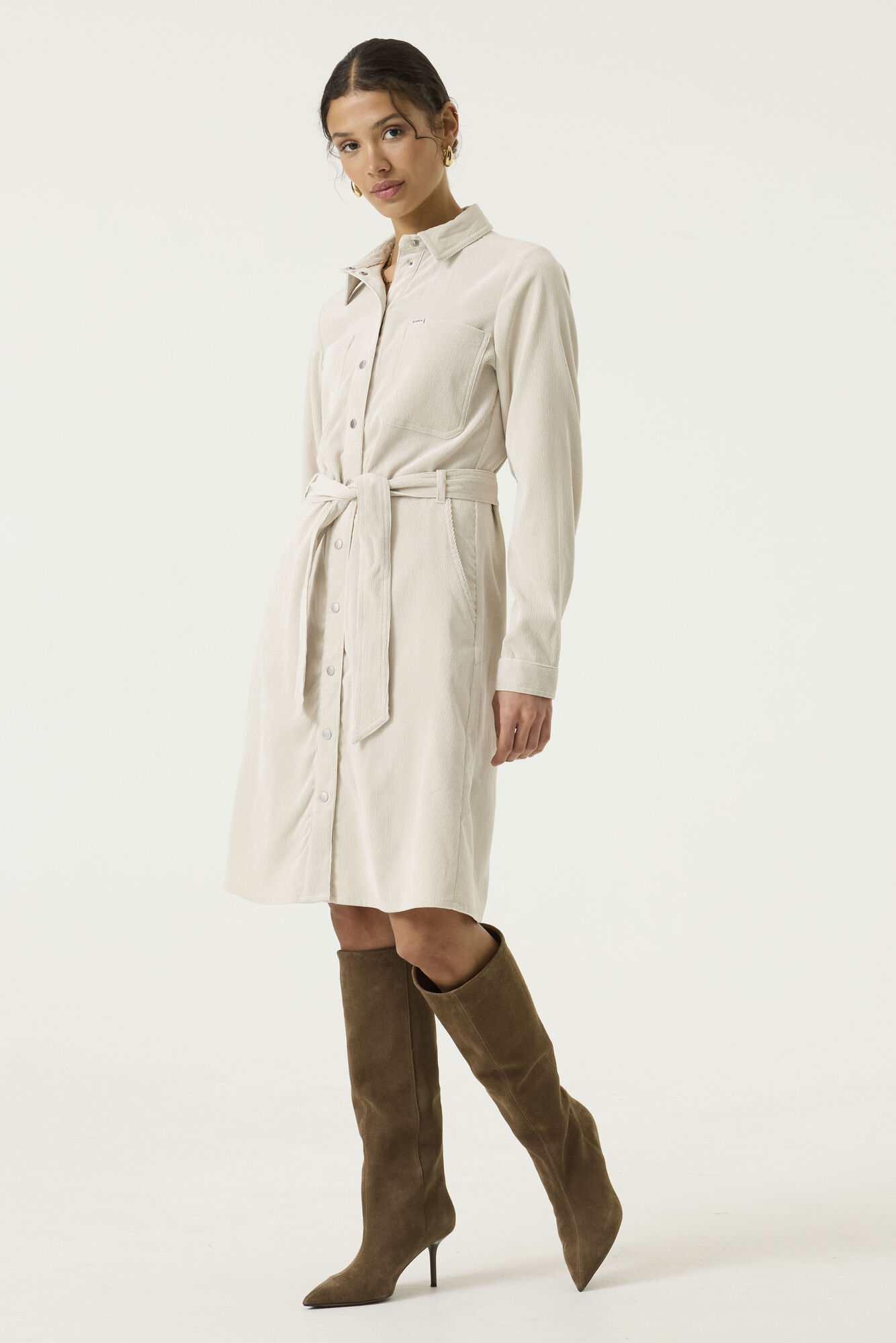 Robe chemise en velours côtelé Garcia