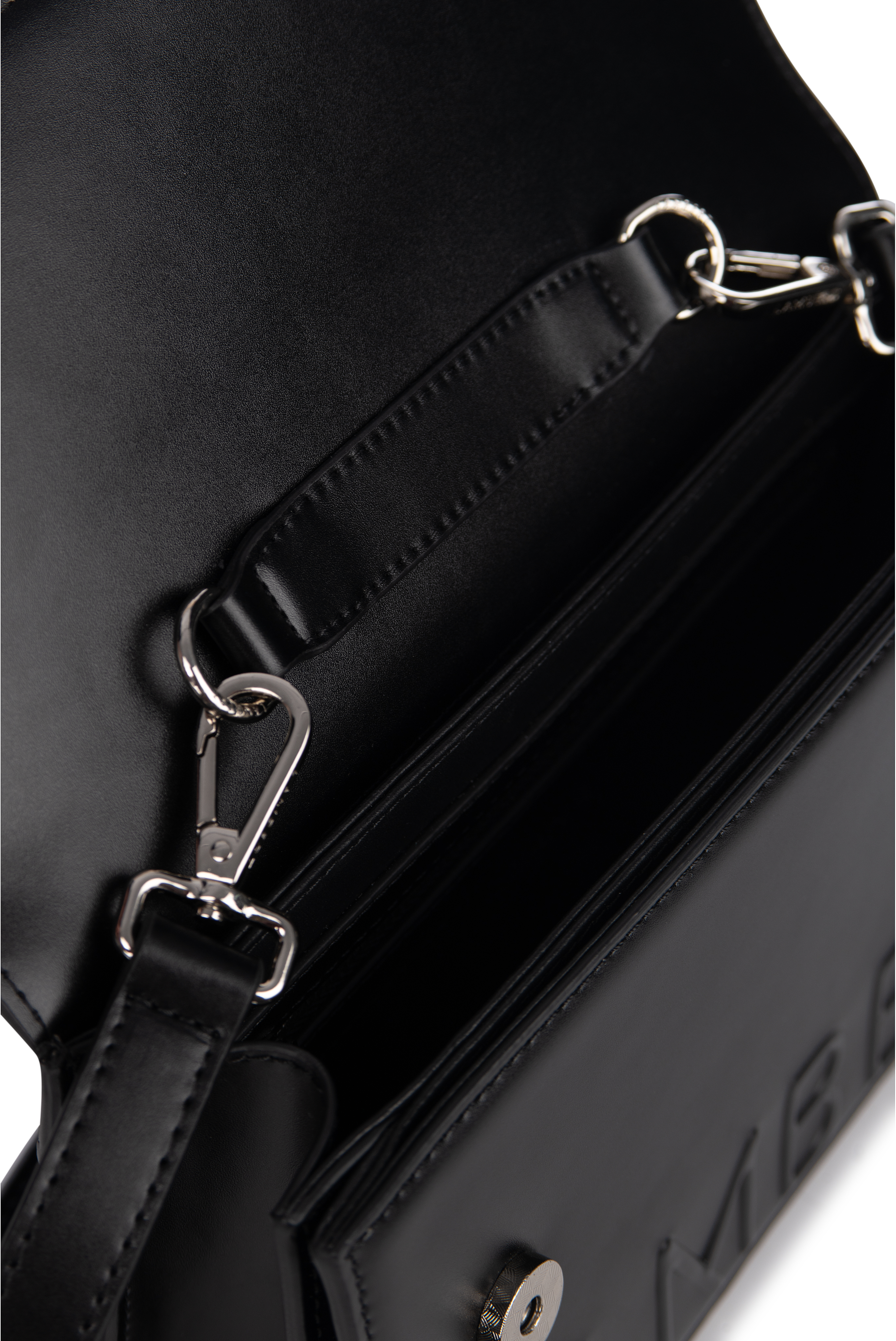 Sac à Main Cuir Vegan Deboss Logo Black Smooth Lambert Le Diana