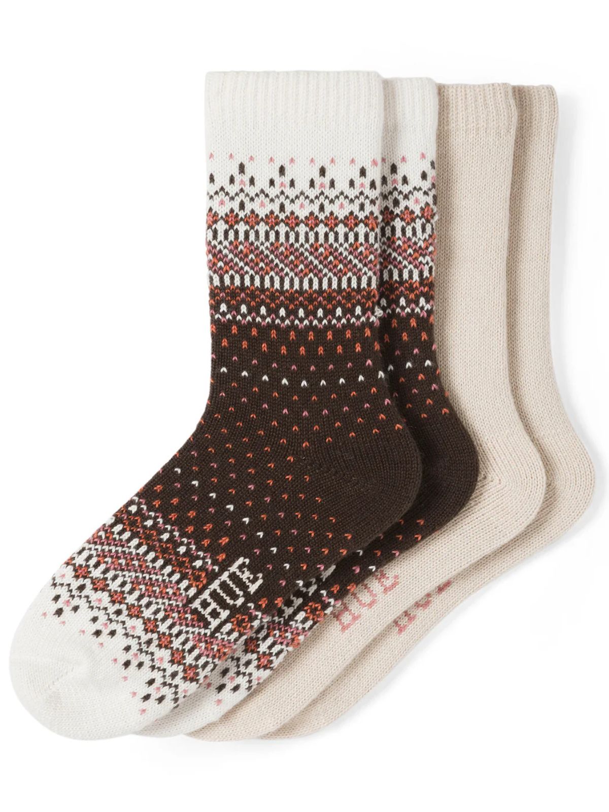 Lot de 2 paires de chaussettes Fair Isle ombrées Hue 