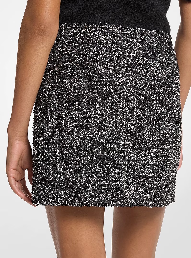 Mini-jupe en tweed métallisé Michael Kors