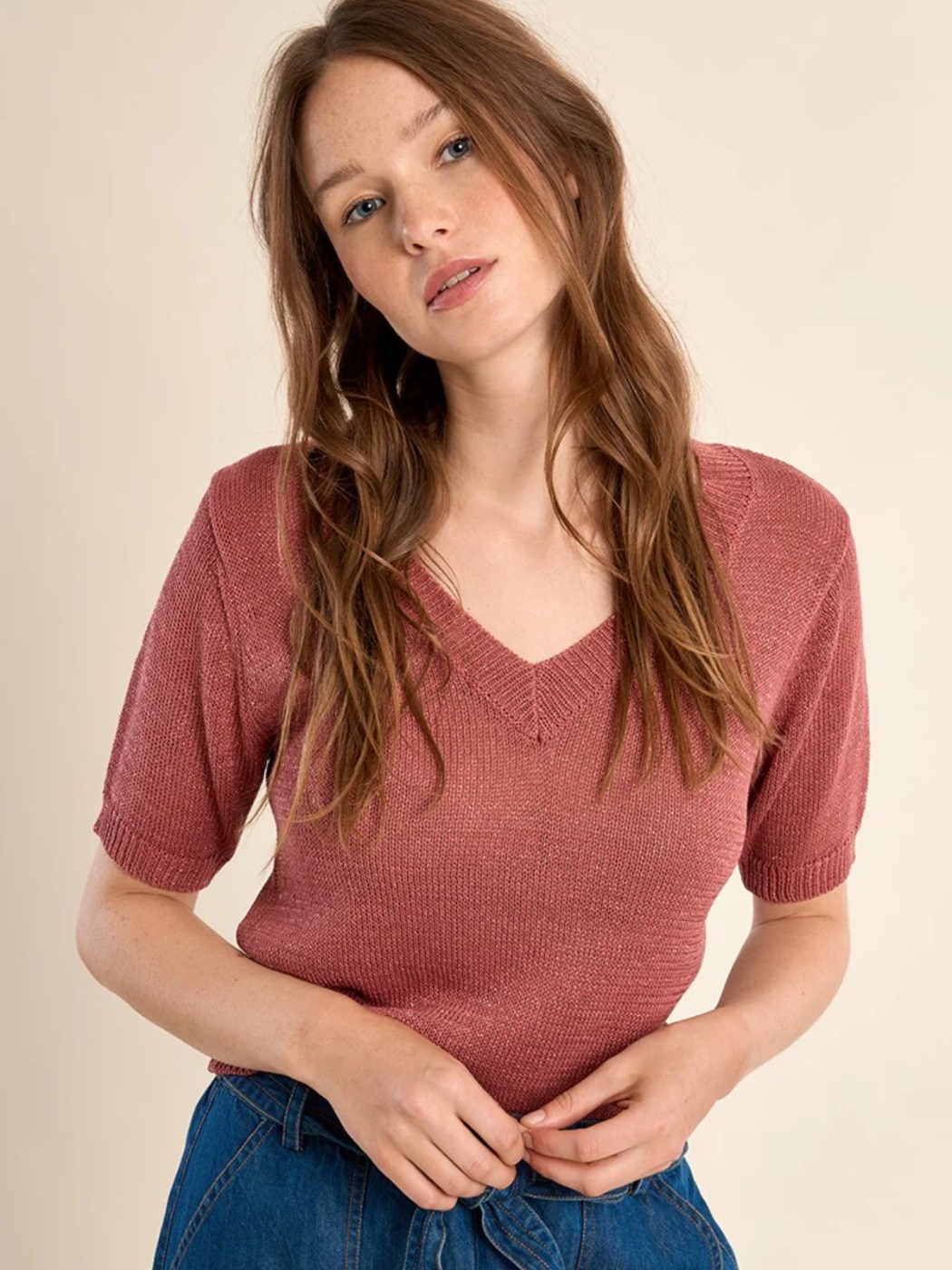 Chandail en maille à manches courtes Molly Bracken