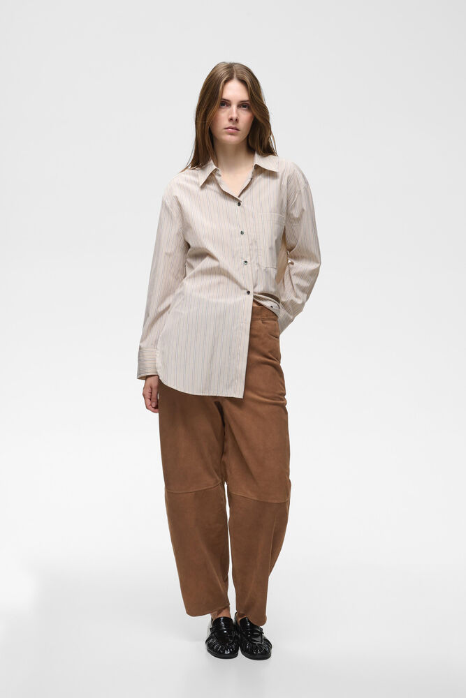 Pantalon Helkiiw à coupe barrel en suède InWear