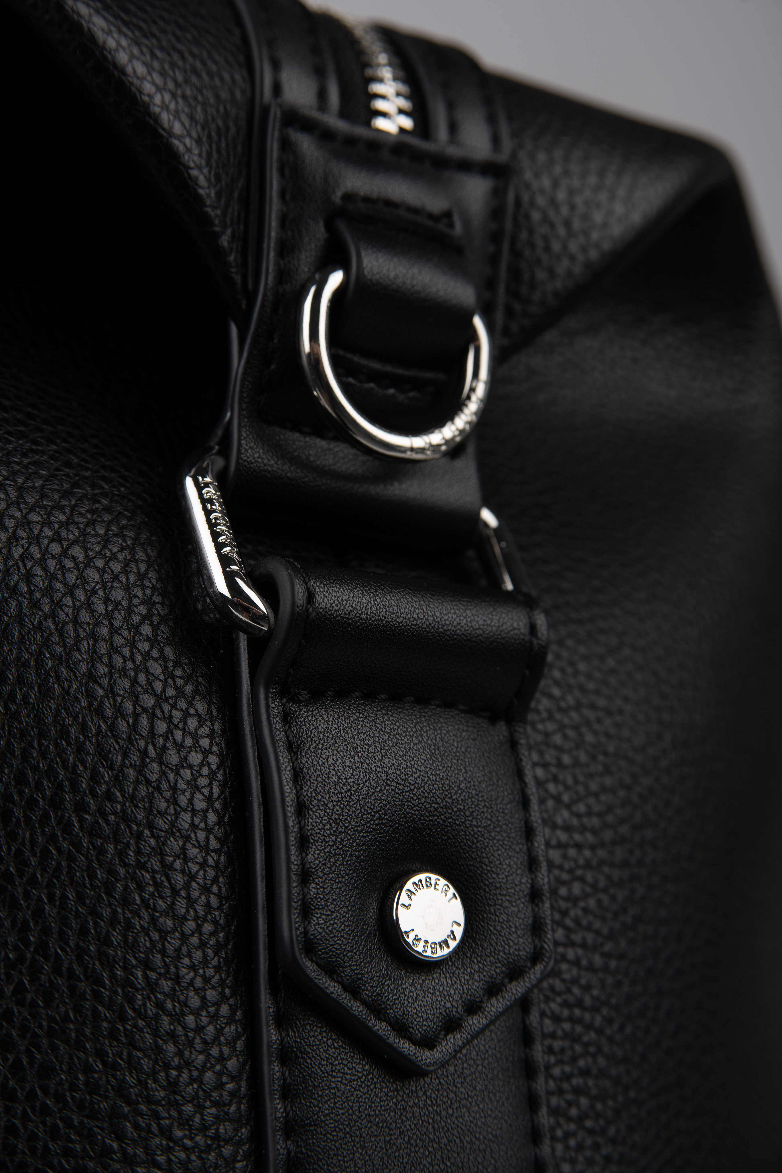 Le June - Sac de voyage fourre-tout en cuir vegan noir Lambert