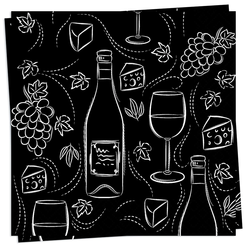 Serviettes de table Wine & Cheese