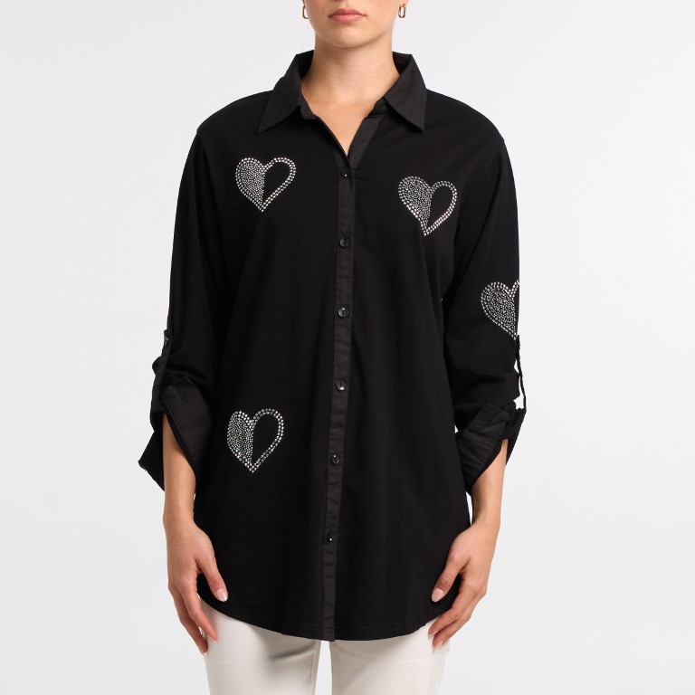 Chemise avec cœurs scintillants Goa 