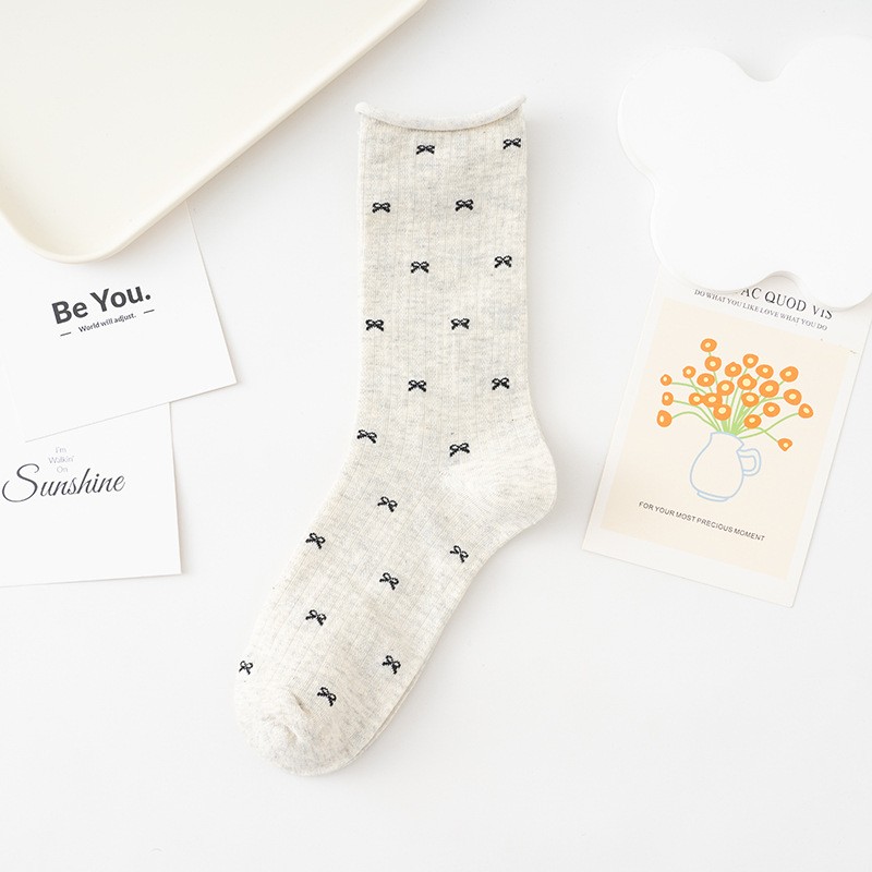 Chaussettes longueur mi-mollet avec nœud JOSSLYN