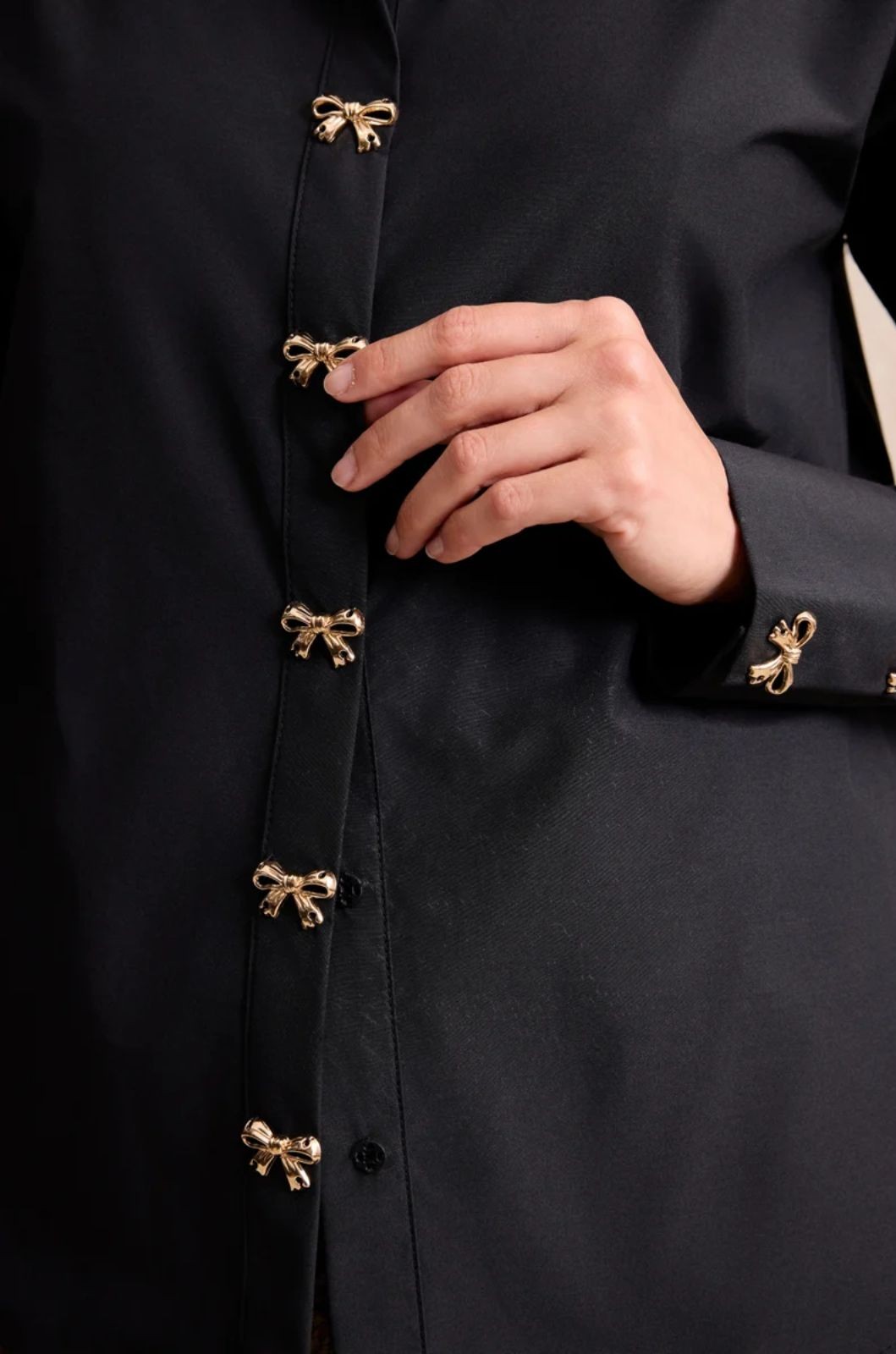 Chemise à boutons nœuds dorés Leo & Ugo