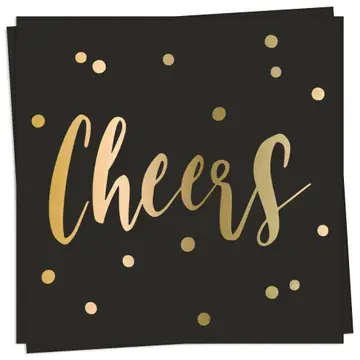 Serviettes à cocktail Cheers Confetti en Aluminium