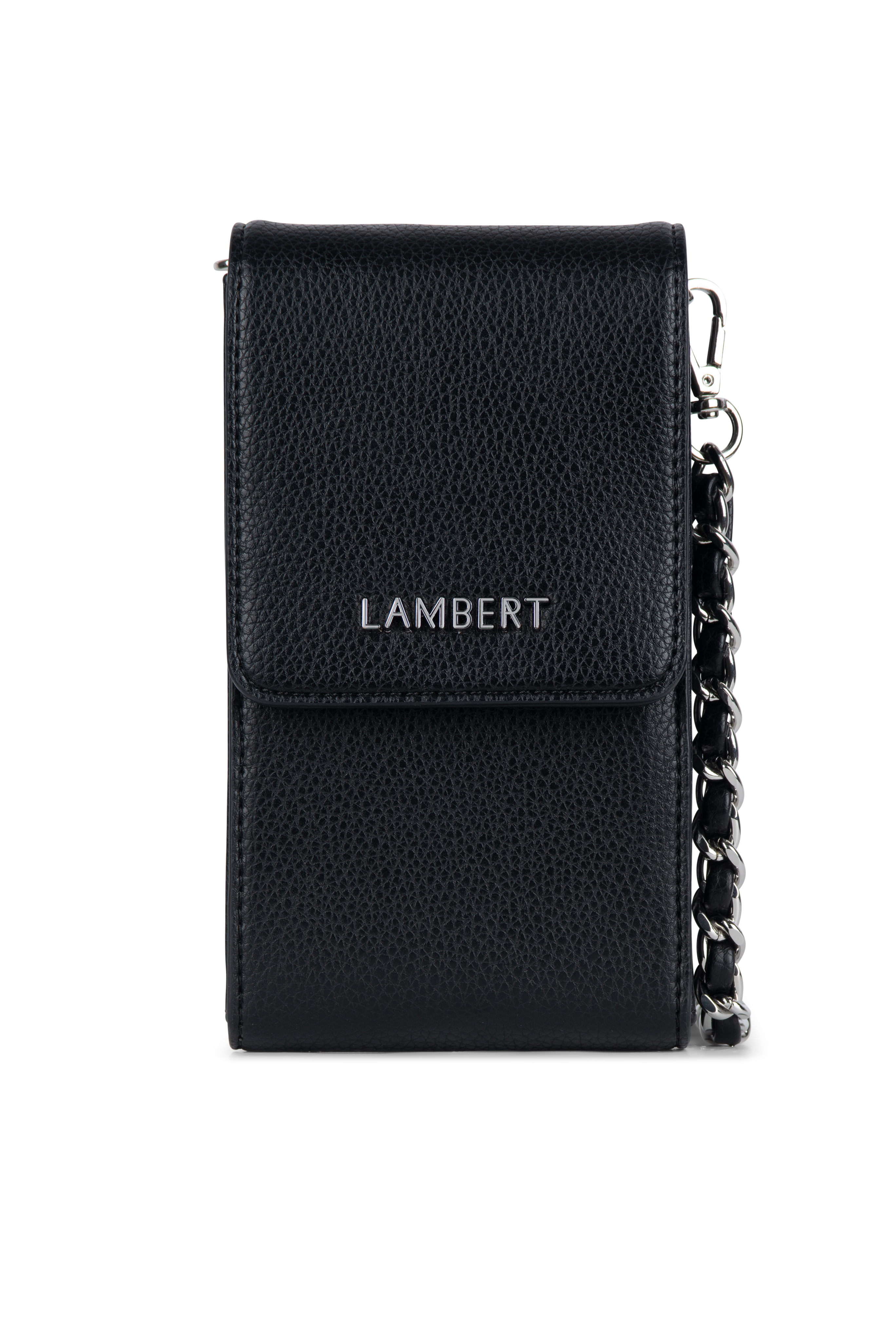 Étui de Téléphone à Bandoulière en Cuir Vegan Noir Lambert Le Alexa