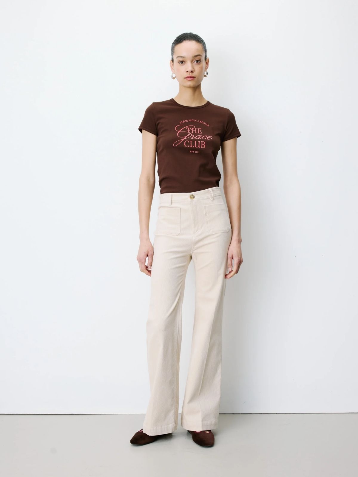 Pantalon droit en velours côtelé Alban Grace & Mila
