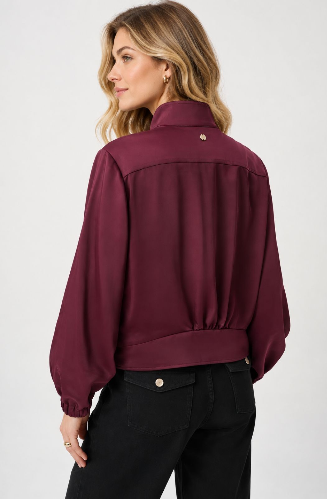 Veste décontractée en satin à fermeture éclair Joseph Ribkoff