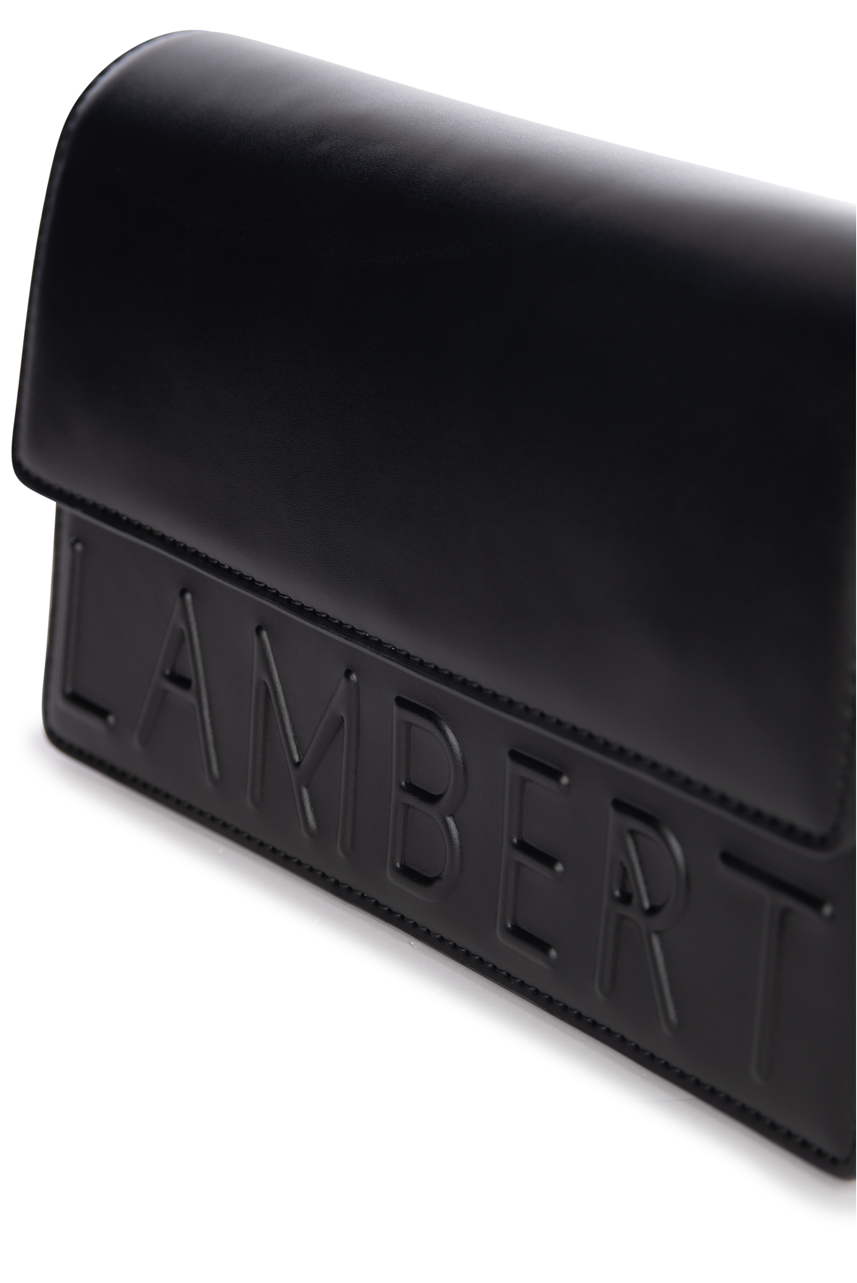 Sac à Main Cuir Vegan Deboss Logo Black Smooth Lambert Le Diana